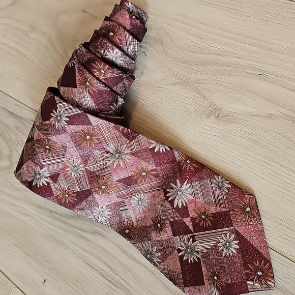 Vintage ARROW Geometric Floral Silk Neck Tie - Picture 4 of 12
